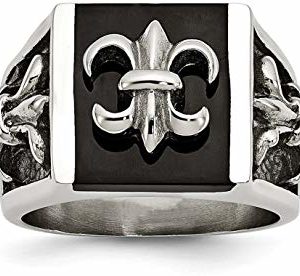 Acero inoxidable Fleur De Lis Anillo