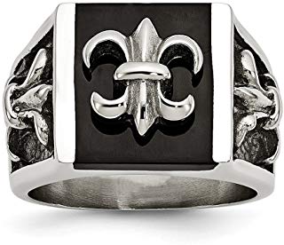 Acero inoxidable Fleur De Lis Anillo